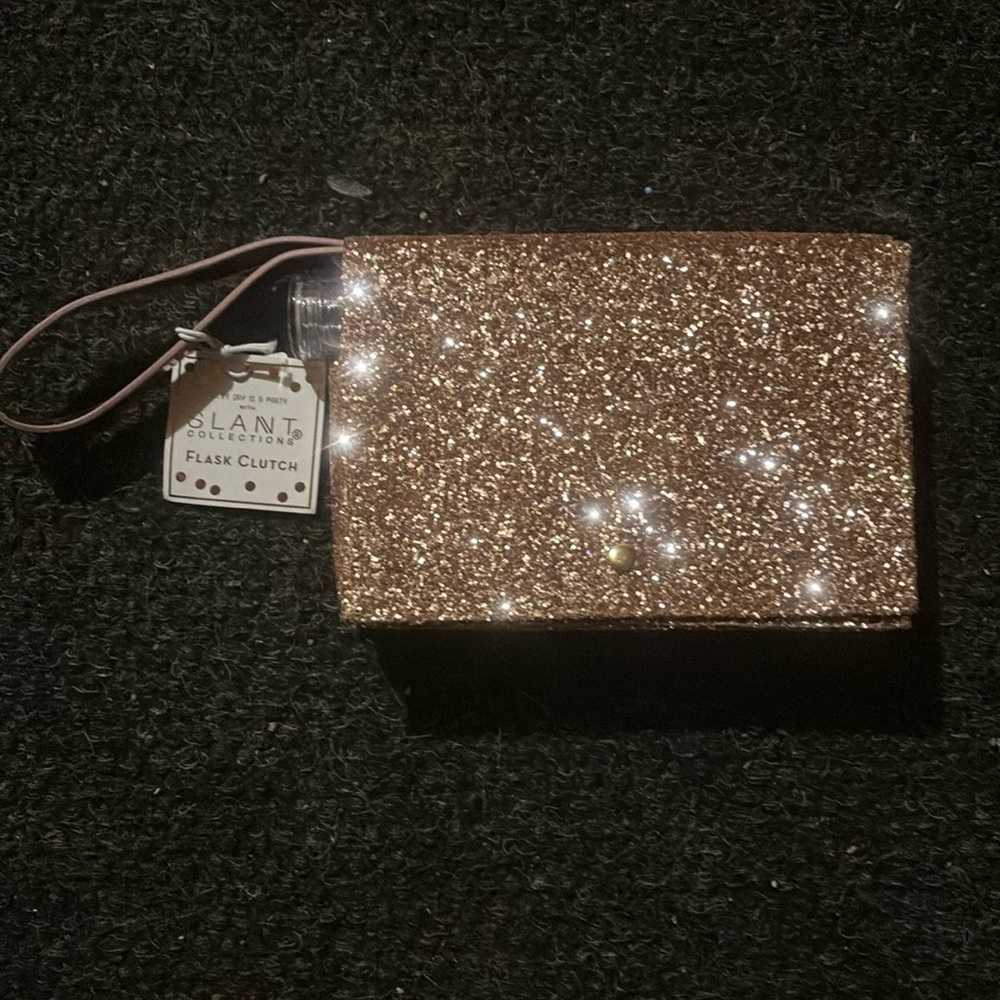 Flask Glitter Clutch Pink